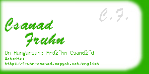 csanad fruhn business card